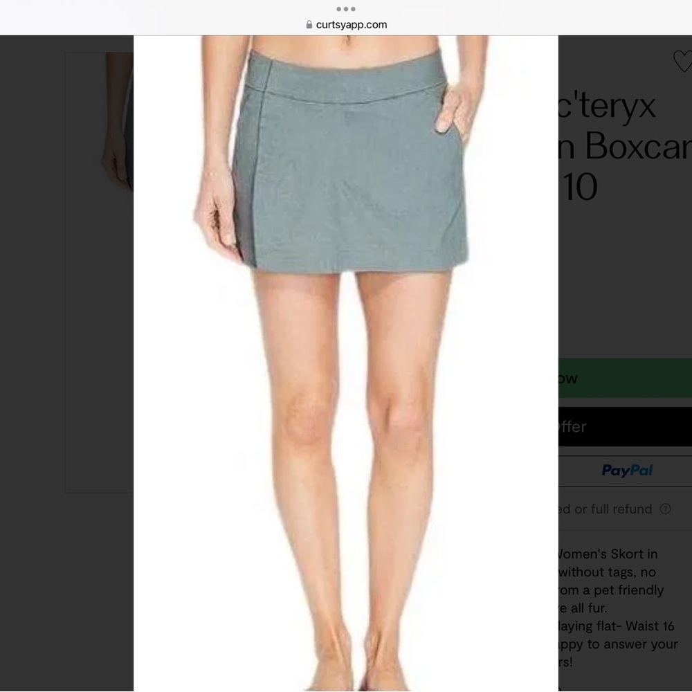 Arc’teryx ,A2B Skort in Boxcar Green Size 6, new w tag